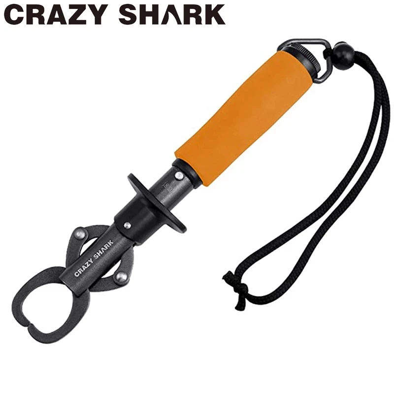CRAZY SHARK-Pinza para agarre de labios de pescado, herramienta de acero inoxidable, aparejos con escala de 40lbs/18KG