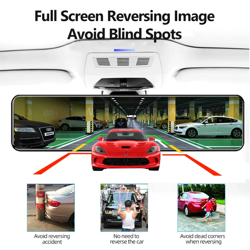 H8 UHD 2160P 4K WIFI Sony IMX415 Car DVR Video Recorder DashCam Rearview Mirror GPS Track Auto Registrar Night Vision 1440P Rear |