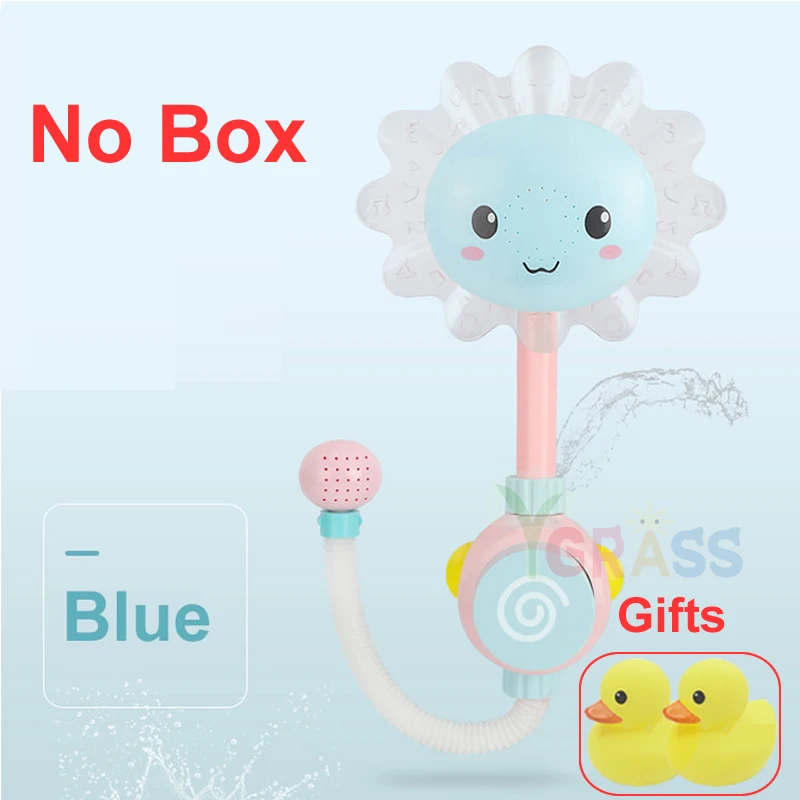 Blue no box Детские игрушки для ванной душ пляж играть вода детские игры Ванна Ванная комната на присосках игрушки для детей подарок резиновая утка - Цвет: Blue no box