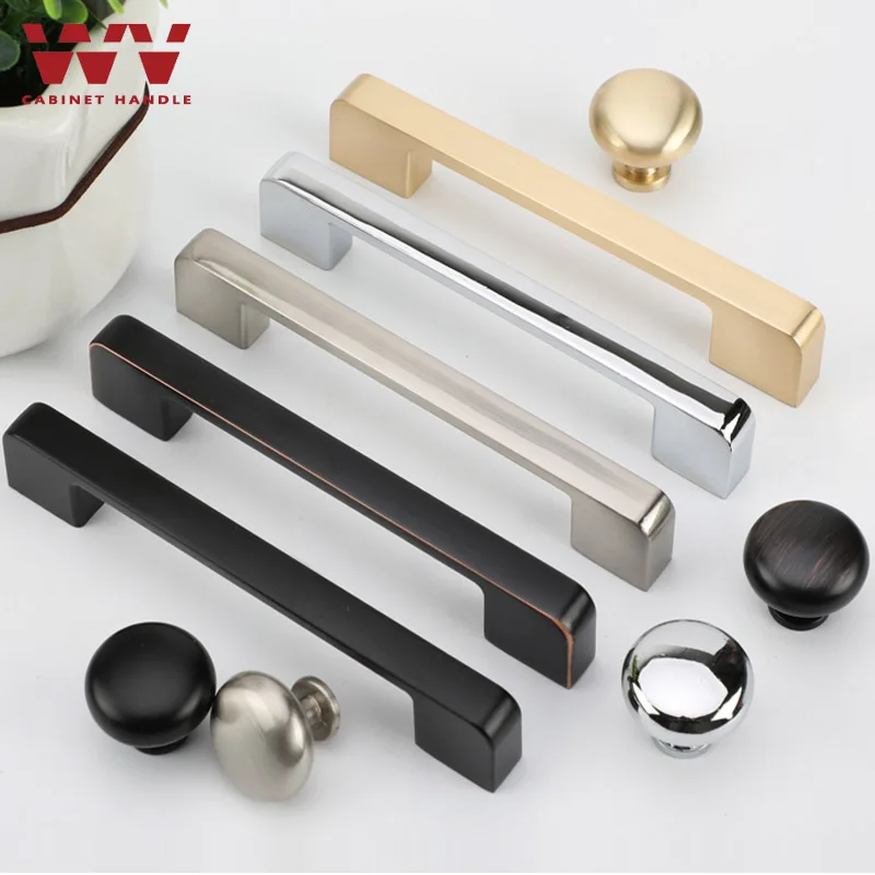 Ручки для шкафа WV из цинкового сплава дверей кухонного хромированные ручки