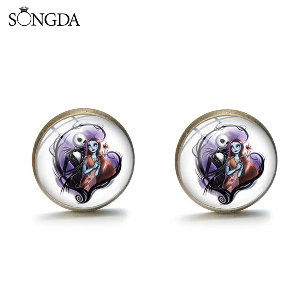 Новое поступление 2019 гвоздики Джека Скеллингтона и Салли серьги Кошмар перед