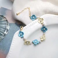 bts fairy color contrast flower bracelets fashion simple ins style bracelet for women temperament charm bangle jewelry gift