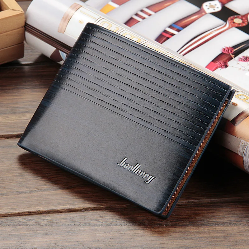 Stylish men's wallet short embossed horizontal large volume business | Багаж и сумки