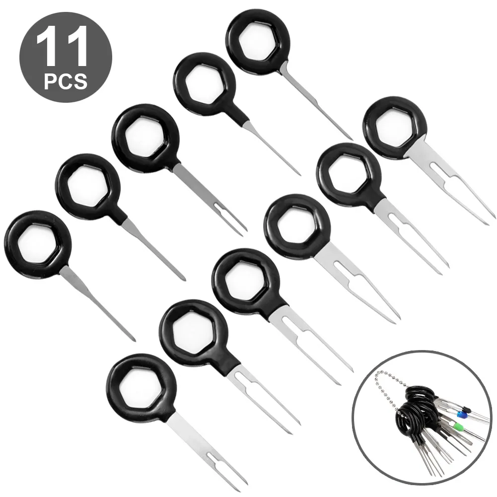 

11pcs Car Terminal Removal Kit Wiring Crimp Connector Pin Extractor Puller Terminal Repair Professional Tools