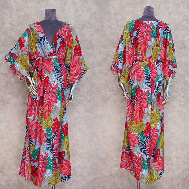 2021 марокканский кафтан богемное летнее платье с принтом длинная хлопковая