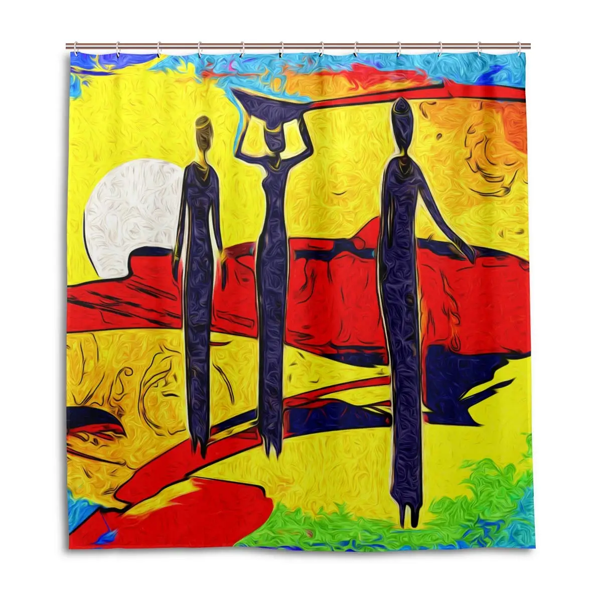 Африканская Женская занавеска для душа набор ванной водонепроницаемый плесени