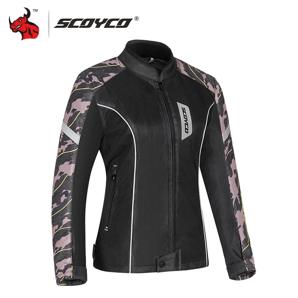 

SCOYCO Women Motorcycle Jacket Summer Breathable Jaqueta Motociclista Protective Gear Moto Jacket Motorbike Clothing Black