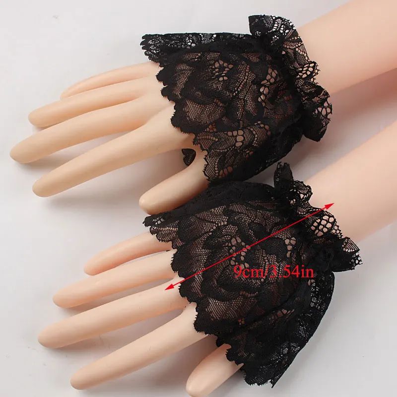 

Mittens Covered Elastic Sleeve Long Fingerless Women Sunscreen Driving Gloves Sexy Lace Gloves Outdoor Apparel Arm Warmers