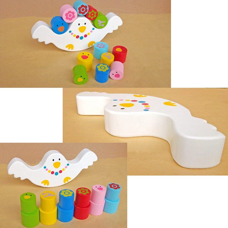 

Balancing Frame Baby Learning Montessori Wood Toys Cute Bird Block Balance Kindergarten Early Teaching Development