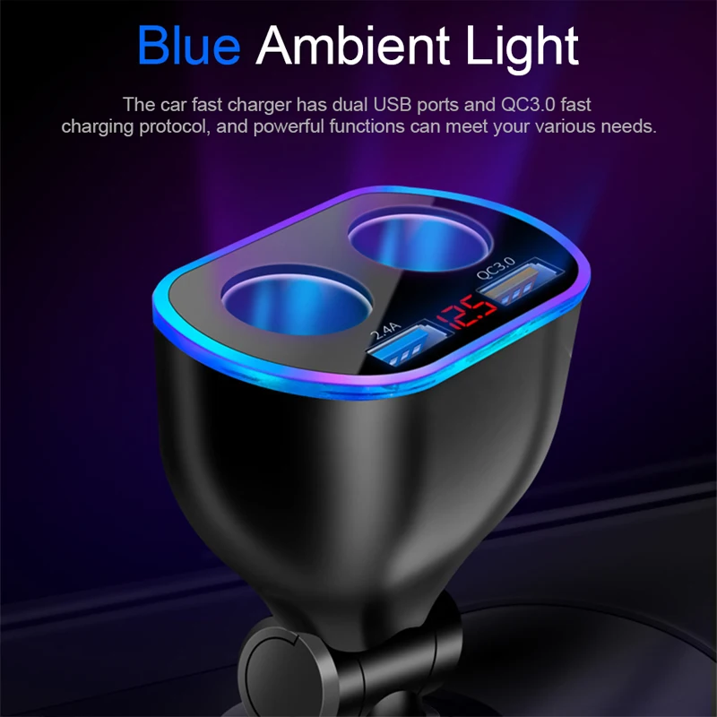 Разветвитель автомобильного прикуривателя с двумя USB портами 12 В/24 В|Зажигалка| |