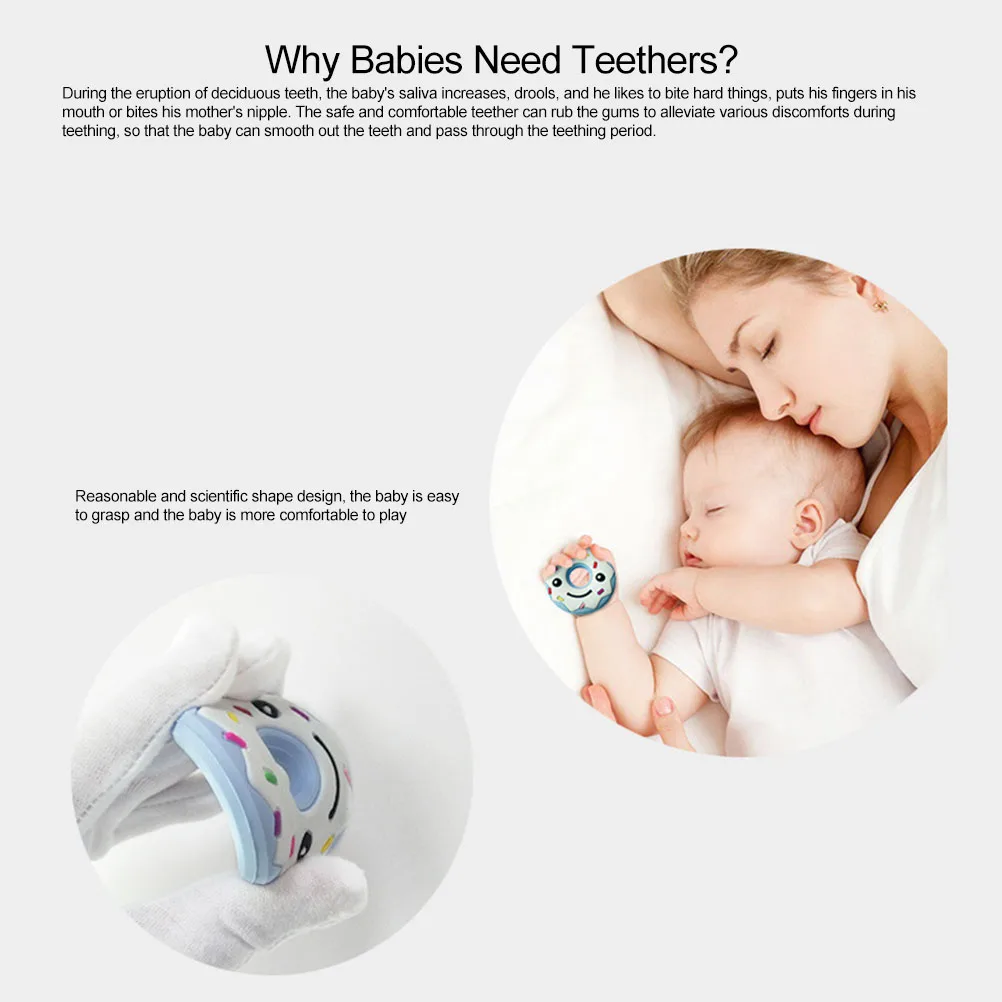 3 предмета в комплекте для маленьких пончики Еда Класс силиконовый Прорезыватель