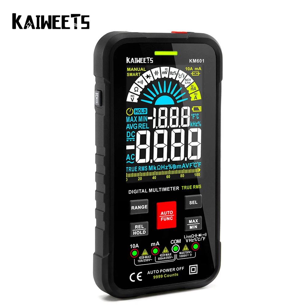 Цифровой мультиметр KAIWEETS KM601 9999 отсчетов умный автоматический диапазон 1000 В 10 А