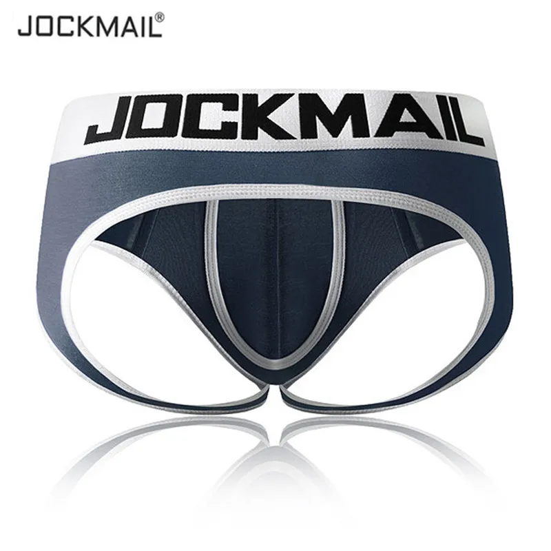 

JOCKMAIL Mens Sexy Underwear Briefs BOTTOMLESS Gay Penis Pouch Open Back Underpants Modal Gay Underwear Male Panties Shorts