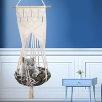 nordic handwoven cat hammock kitten cage macrame cat hammock hanging bed soft chair shelf seat bed for home decoration