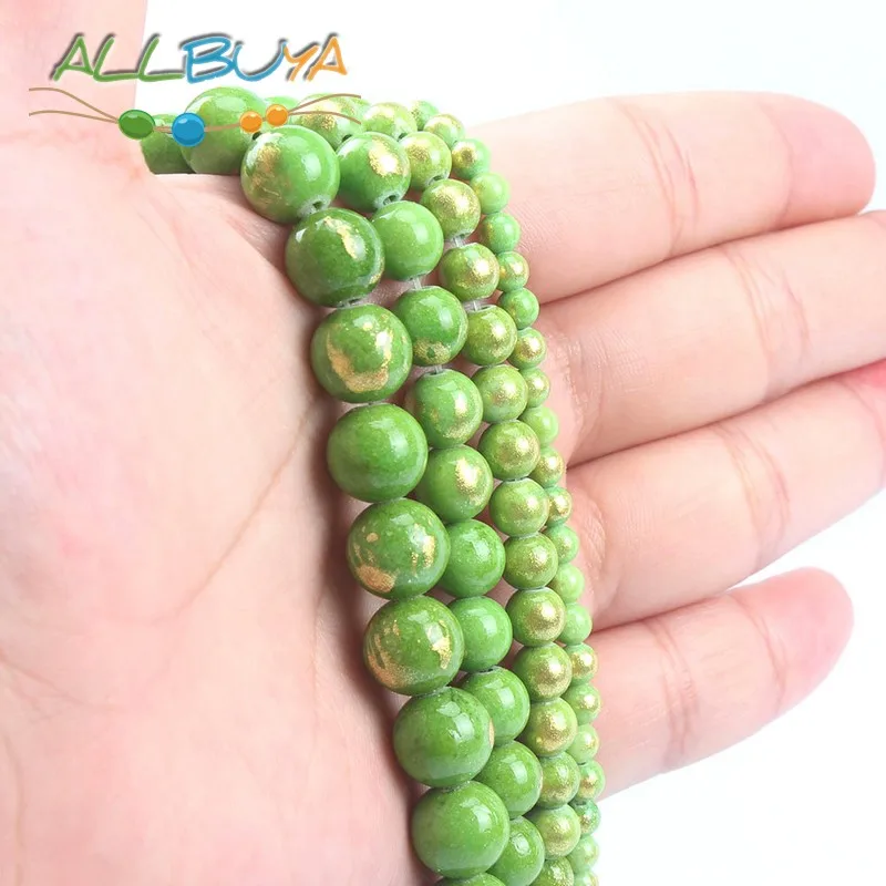 Бусины из натурального камня 4-12 мм зеленый Лазурит бусины нефрита для