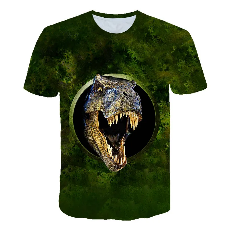 

2021 DINOSAUR Summer Fashion Shirt T Shirt boy Tops Base O-neckTees 3D fashion dinosaur Funny boy Tshirt