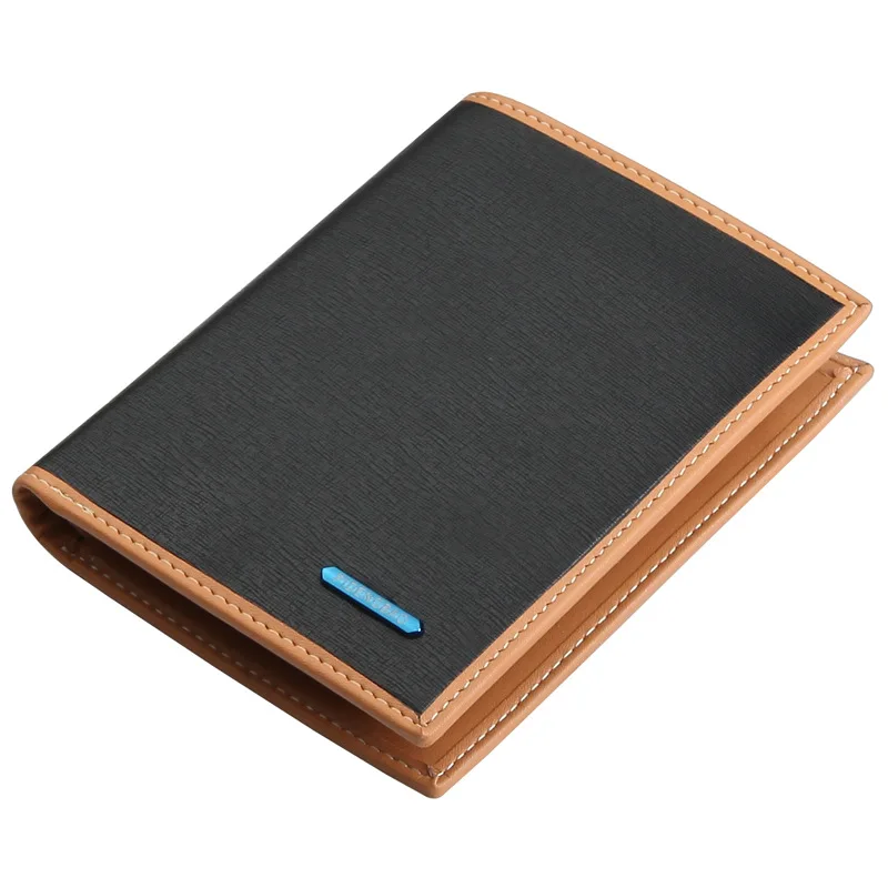 

Короткий кошелек для мужчин, модный вертикальный квадратный держатель для карт контрастных цветов, деловой бумажник из искусственной кожи ...