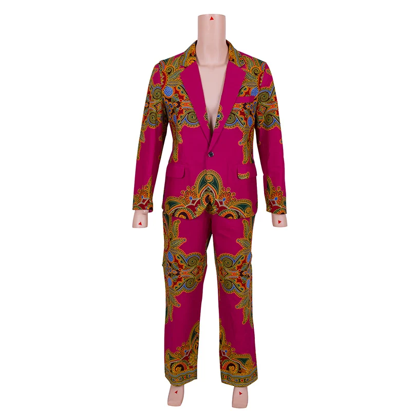 В наличии Африканский Воск для печати мужской костюм Топ Dashiki и комплект с