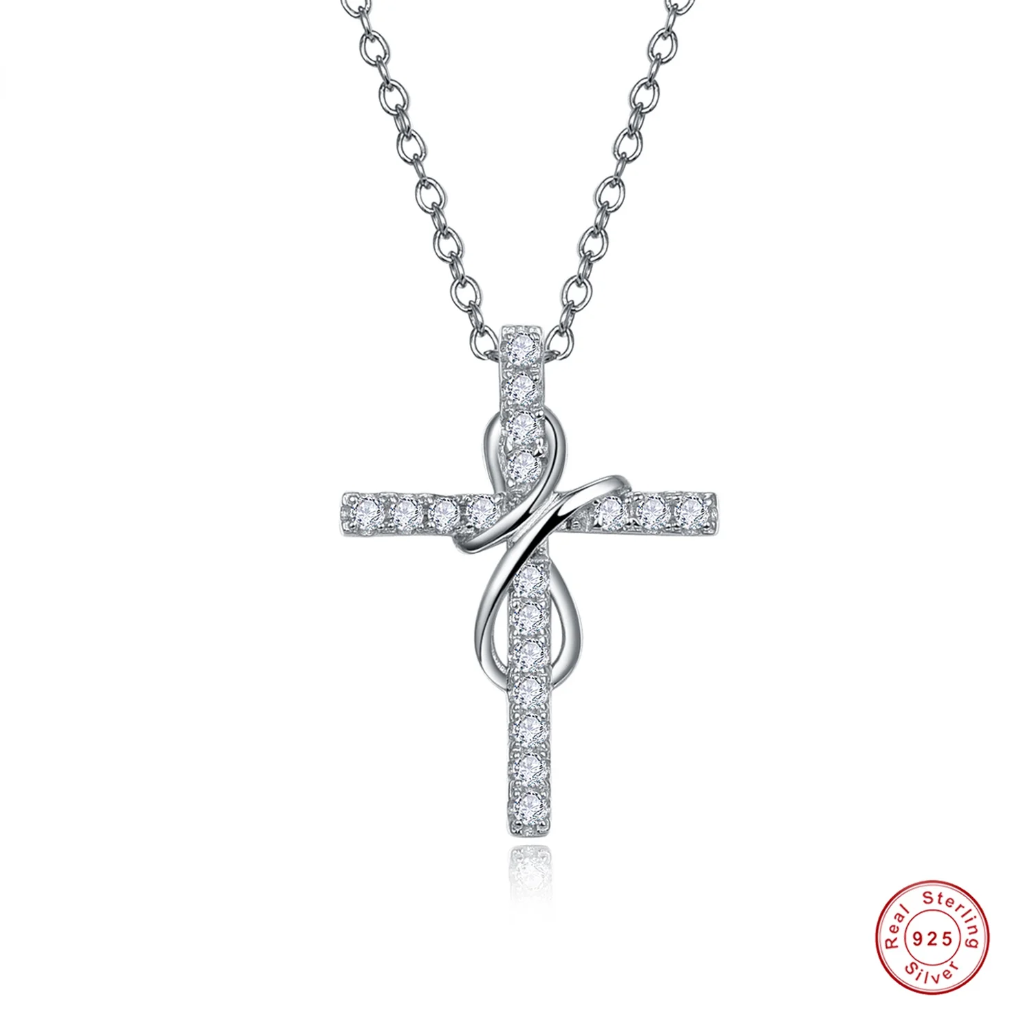 

Женское ожерелье из серебра 925 пробы с цирконом