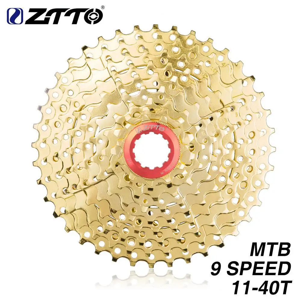 

ZTTO MTB 9s 11-40T Cassette GOLD 11-40T Mountain Bike Bicycle Freewheel Golden Wide Ratio Bicycle Parts