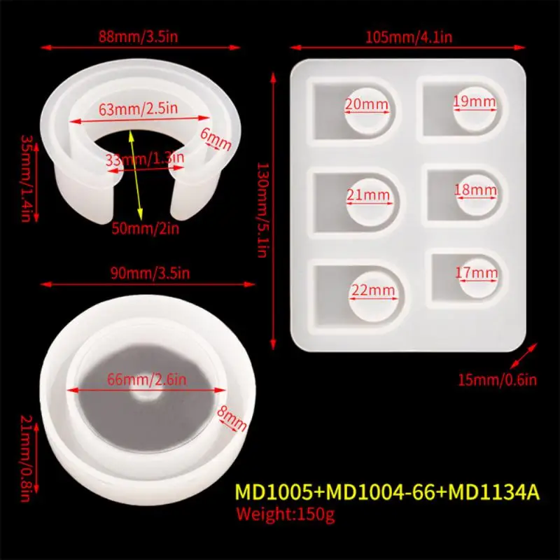 

1 Pcs DIY Ring Bracelet Mold Silicone Mold Epoxy Craft Making Jewelry Mold Tool C Type Bracelet Ring Silicone Mold