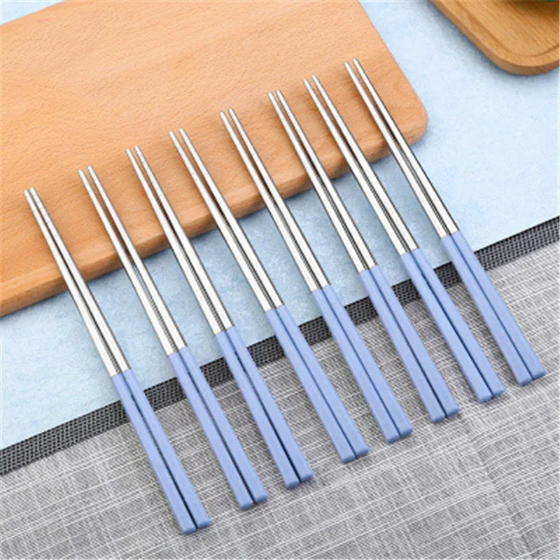 1/4 304 пары из нержавеющей стали милые палочки для еды пшеничной соломы домашние