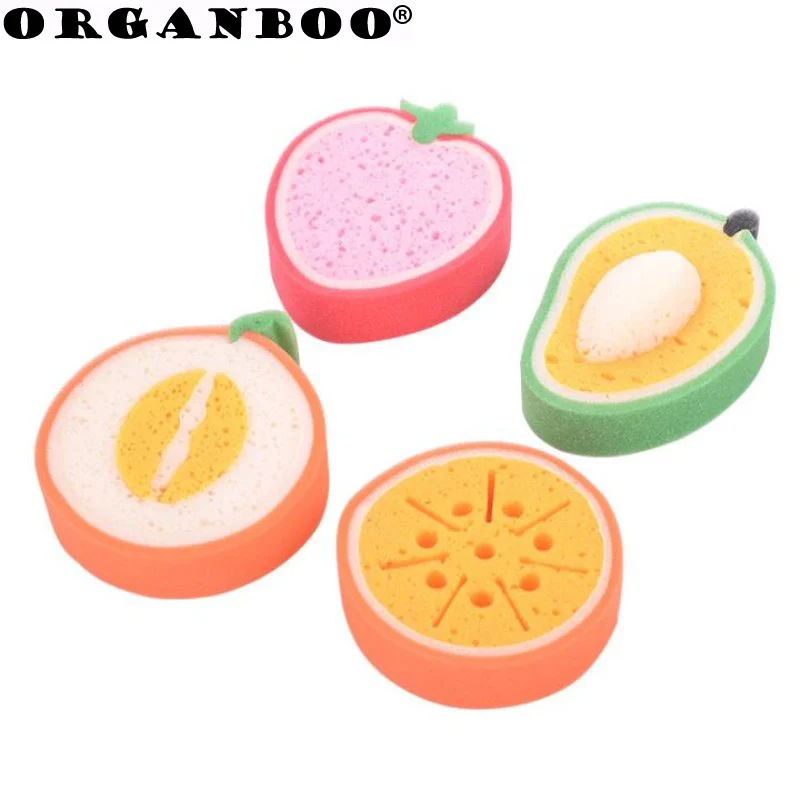 Кухонная креативная плотная губка с фруктами прочная ткань для мытья и