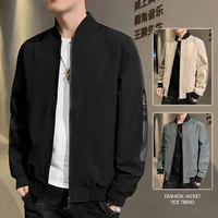 2021 spring new men baseball collar zipper jacket male streetwear hip hop slim fit coat men clothing size m 4xl