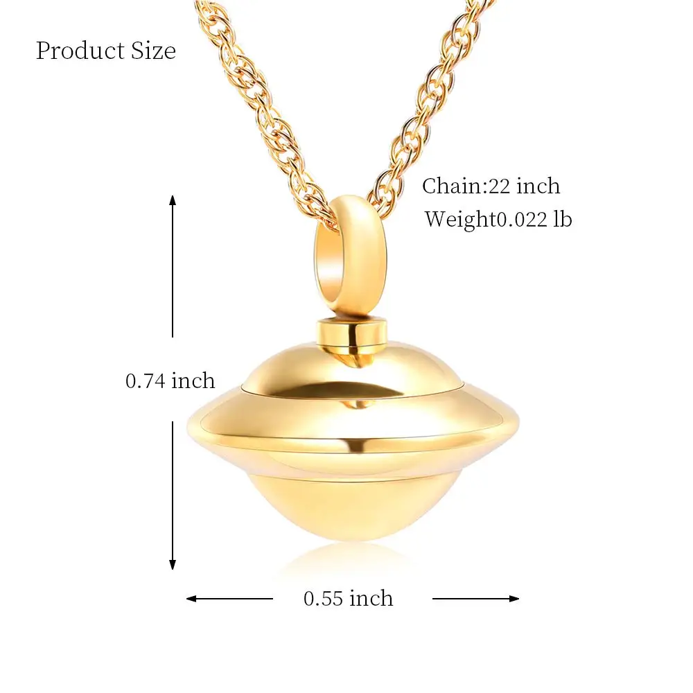 IJD10065 памятный сувенир для кремации из нержавеющей стали золотой космический