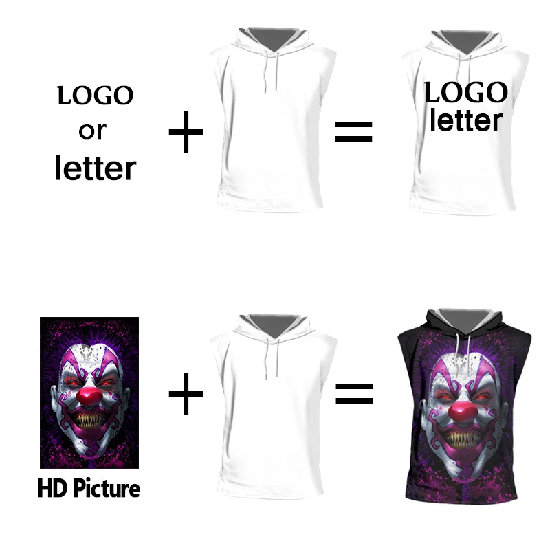 IFPD Европейский/американский размер 3D принт майка с капюшоном летняя рубашка без