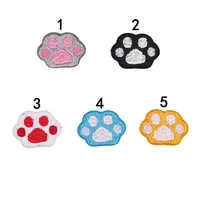 50pcs/lot Small Luxury Embroidery Patch Cute Animal Foot Print Palm Clothing Decoration Crafts Diy Applique