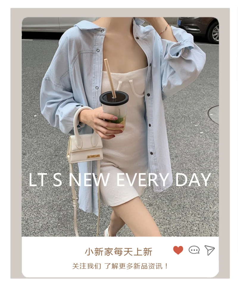 

Thin Denim Jacket Women's Spring 2021new Loose Korean Style Ins Trendy Summer Fried Street Tooling Internet Popular Shirt