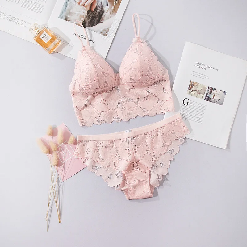 pink SP&CITY, французский кружевной сексуальный комплект нижнего белья с вышивкой, женский бюстгальтер, топ-труба, бесшовный бюстгальтер, трусики, комплект нижнего белья, прозрачный бюстгальтер с мягкой чашкой - Цвет: pink