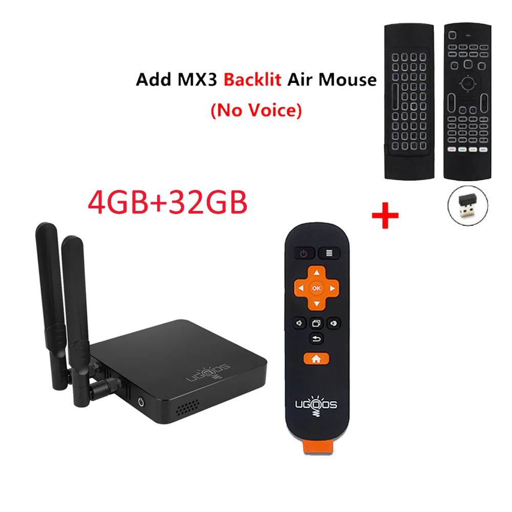AM6 PRO add MX3L Smart Tv Box UGOOS AM6 Pro Android 9,0 Amlogic S922X 4 Гб ОЗУ 32 Гб ПЗУ Bluetooth 5,0 2,4G 5G WiFi LAN 1000M 4K HD медиаплеер - Цвет: AM6 PRO add MX3L