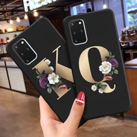 26 english letters queen phone case for samsung galaxy a51 a71 s8 plus a50 a70 a30 a10 a21 flower marble anti fall soft tpu case