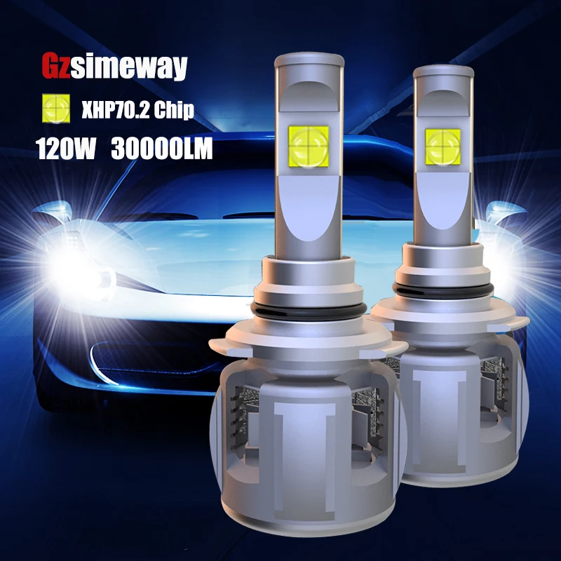 2 шт. D1S H7 светодиодный лампы H4 H11 9005 HB3 D4S Автомобильная фара 30000LM XHP70 Chip D2S D2H 9012 HIR2 9006 HB4 H8 светодиодный ные фары Противотуманные фары