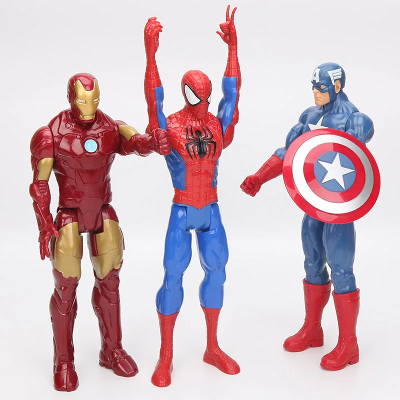 30 см Marvel игрушки Мстители 3 Бесконечность войны супергерой, Капитан Америка Железный человек черный человек паук ПВХ фигурка Коллекционная модель