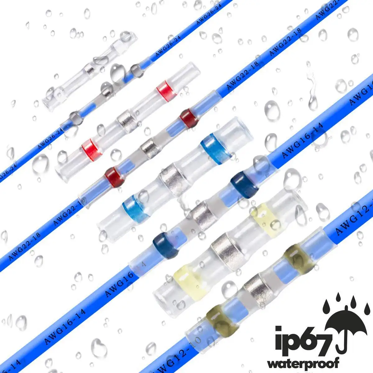 400 шт. провода для пайки Разъемы-Терм усадочная припоя стыковые