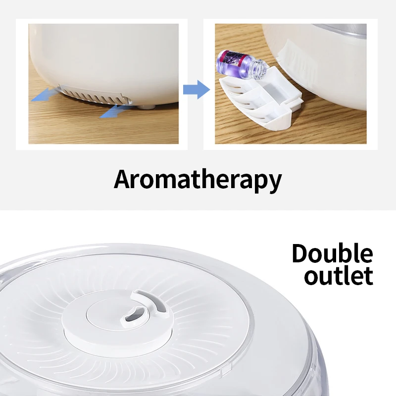 

KBAYBO Transparent Air Humidifier 3L with Double Nozzle Cool Mist Aroma Spin Button Diffuser Spray Maker for Home Office