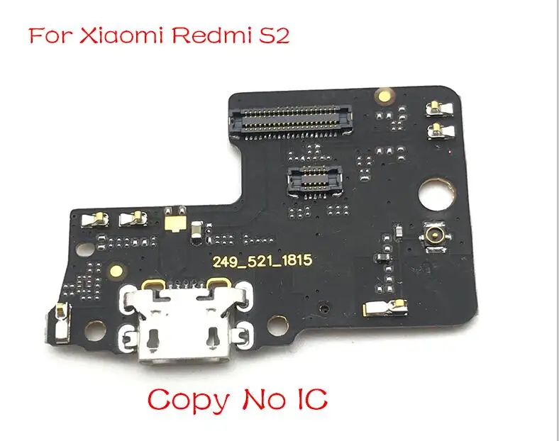 Copy No IC Док-разъем Micro USB зарядное устройство зарядный порт гибкий кабель плата с микрофоном запасные части для Xiaomi Redmi S2 - Цвет: Copy No IC