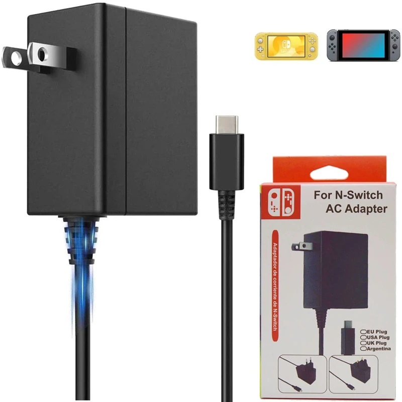 

Switch/Lite Fast Charger 15V AC Power Adapter for Nintendo Switch AC Power Supply With 5FT Type C Cable Support TV Mode and Dock