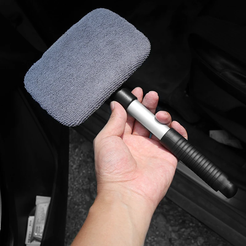 

Microfiber Windshield Cleaner Brush Extendable Handle Aluminum Alloy Car Auto Wiper Glass Window Brush Vehicle Cleaning Tool