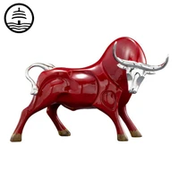 bao guang ta european creative lucky red bull animal resin statue wine cabinet bookcase desk home decor crafts sculpture a2573