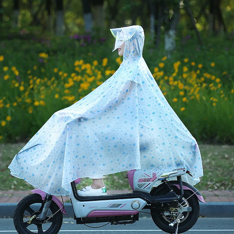 

Raincoat Adult Single Men And Women To Increase The Thickness Of The Poncho Electric Car Motorcycle Mask Riding Battery Car Rain