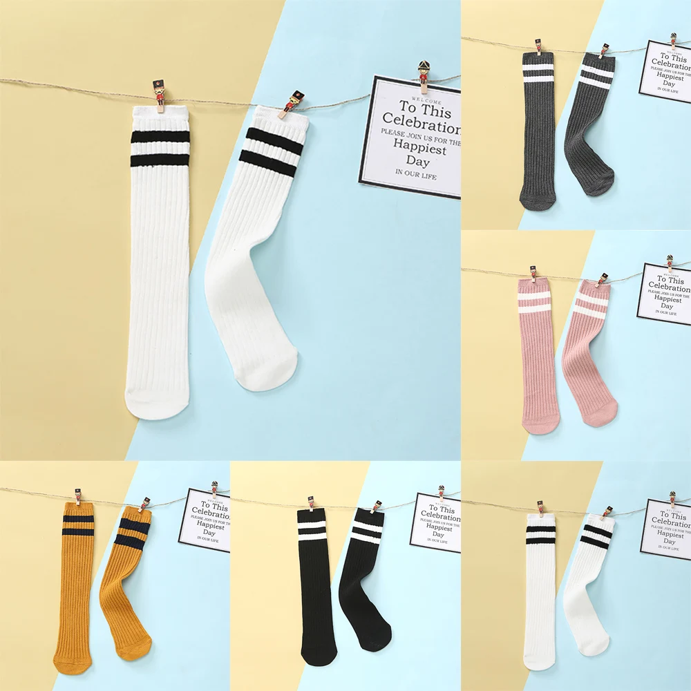 Детские хлопковые носки вечерние платья чулки для девочек в школу полоску
