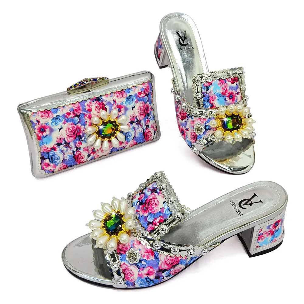 

Latest Italian Women Shoes and Bag Set Hot Sales Designs Italian Shoes with Matching Bags Party Shoe and Bag for African Women
