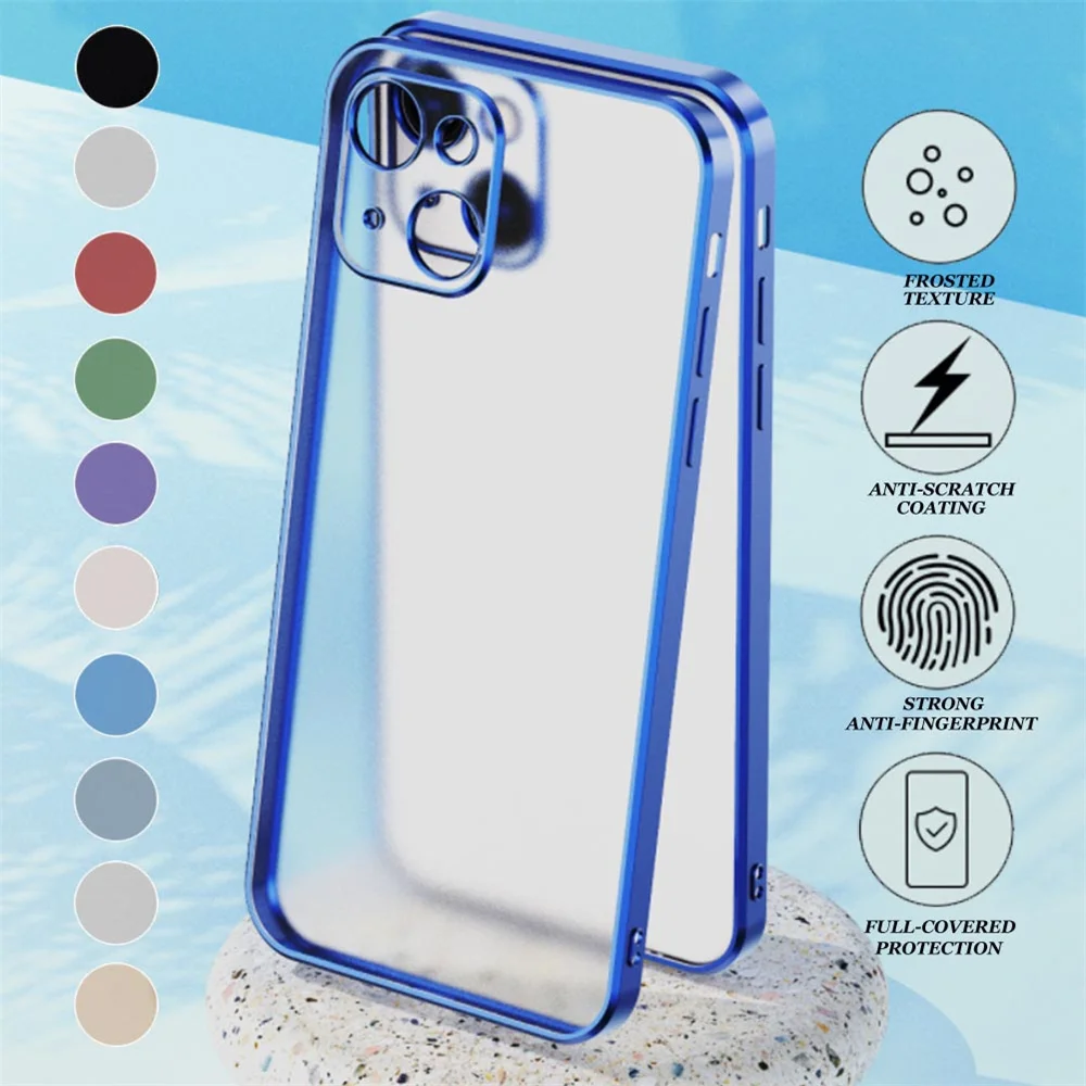 

Transparent Phone Case For Apple iPhone 13 Pro Max Mini Phone Protector Case Shockproof Luxury Plating Soft TPU Phone Cover