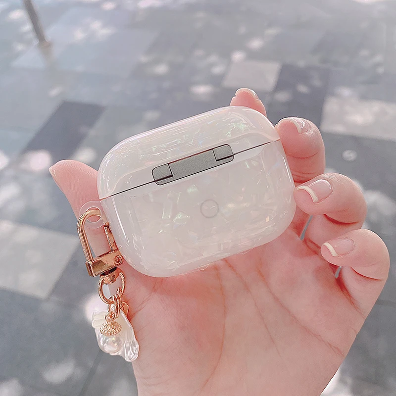 Роскошный глянцевый чехол для наушников Apple Airpods Pro Чехол Airpod 3 милый жемчужный