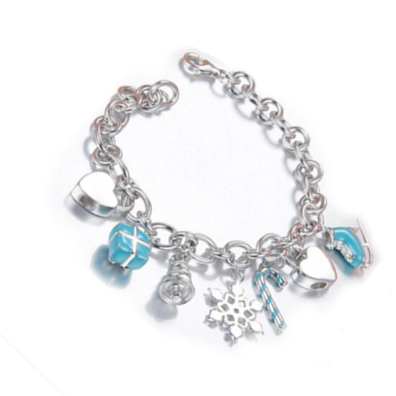 

1: 1 925 Sterling Silver High Quality Classics Christmas Tree Pendant Bracelet Women Logo Original Jewelry Valentine Gift