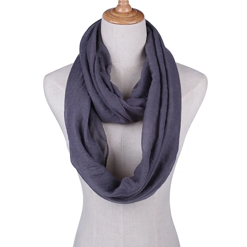 charcoal gray Однотонный шарф-светильник с круговой петлей для женщин, шарф-снуд для девушек, шаль, дешевые шарфы - Цвет: charcoal gray